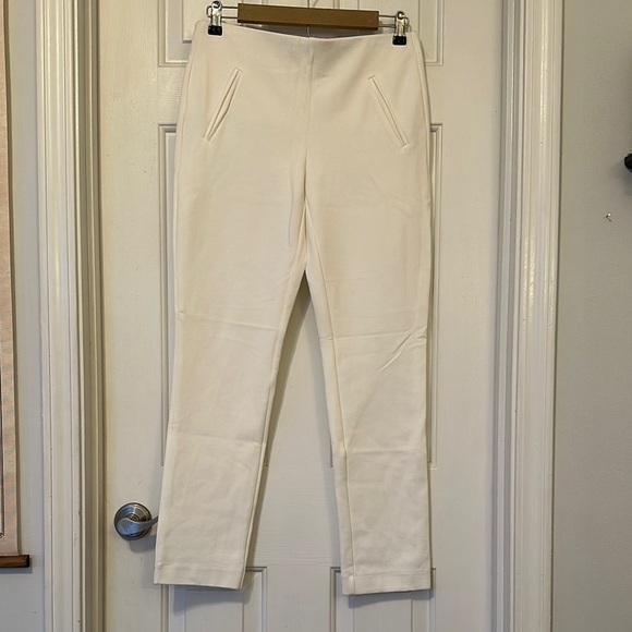 Chico's Cream Straight Leg ponte knit pant with pockets 00T Tall - Picture 1 of 7